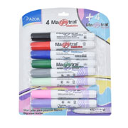 [AZO-MAR-8358P] Marcador Magistral Didáctico punta cincel 6 mm colores surtidos empaque 8 pzas