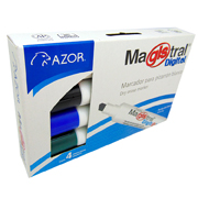 [AZO-MAR-8384] Marcador Magistral Digital punta cinc 6 mm colores surtidos empaque con 4 pzas
