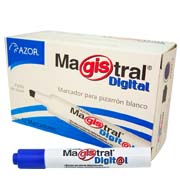 [AZO-MAR-8380AZC] Marcador Magistral Digital punta cincel 6 mm color azul caja con 12 piezas