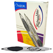 [AZO-MAR-3300NEC] Marcador doble punta bala Signal Duo color negro caja con 12 piezas