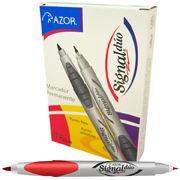 [AZO-MAR-3300ROC] Marcador doble punta bala Signal Duo color rojo caja con 12 piezas