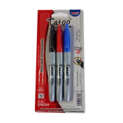 [BAC-MAR-TATOO3] Marcador fino permanente Baco blíster 3 colores básicos