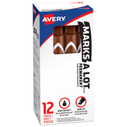 [AVE-MAR-08881] Marcador grande permanente café AVERY con 12 piezas  marks-a-lot