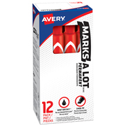 [AVE-MAR-08887] Marcador grande permanente rojo AVERY con 12 piezas  marks-a-lot