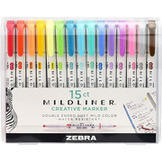 [ZEB-MAR-1867] Marcador mildliner zebra, colores surtidos , estuche 15 piezas