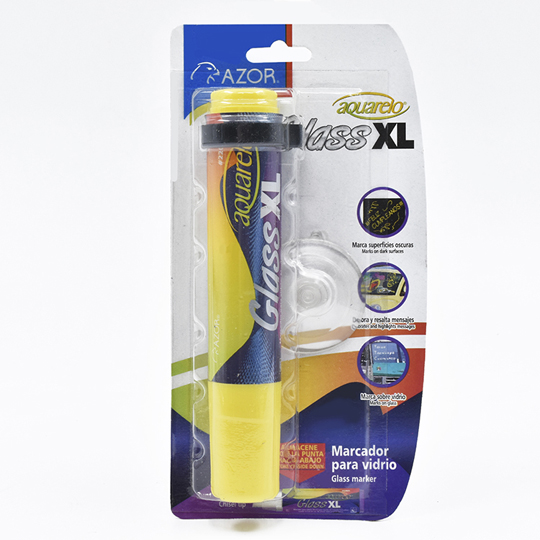 [AZO-MAR-22125AM] Marcador para vidrio Aquarelo Glass XL punta cincel 16 mm color amarillo blíster