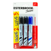 [BER-MAR-1871207] Marcador permanente Esterbrook blister con 2 marcadores negros + 1 marcador azul