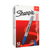 [BER-MAR-8019012] Marcador permanente Sharpie fino azul caja con 12 piezas