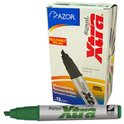 [AZO-MAR-40004] Marcador permanente Signal Xtra punta cincel 6 mm color verde caja con 12 pzas