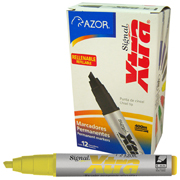 [AZO-MAR-40005] Marcador permanente Signal Xtra punta ncel 6 mm amarillo caja con 12 pzas