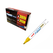 [AZO-MAR-PX20AMC] Marcador permanente UniPaint punta bala color amarillo caja con 12 pzas