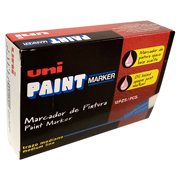 [AZO-MAR-PX20AZC] Marcador permanente UniPaint punta bala color azul caja con 12 pzas
