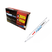 [AZO-MAR-PX20BLC] Marcador permanente UniPaint punta bala color blanco caja con 12 pzas