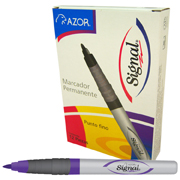 [AZO-MAR-3000812] Marcador permanente fino Signal punta bala 1.5 mm color violeta caja con 12 pzas