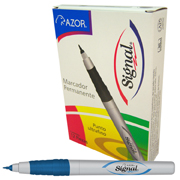[AZO-MAR-37003C] Marcador permanente ultra fino Signal 0.5 mm color azul caja con 12 pzas