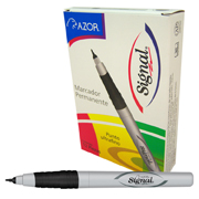 [AZO-MAR-37001C] Marcador permanente ultra fino Signal 0.5 mm color negro caja con 12 pzas