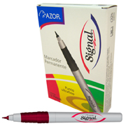 [AZO-MAR-37002C] Marcador permanente ultra fino Signal 0.5 mm color rojo caja con 12 pzas