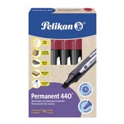 [PEL-MAR-440RJOC] Marcador permanetne Pelikan 440 redondo rojo caja con 10 piezas