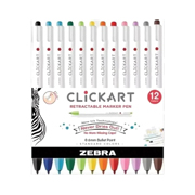 [ZEB-MAR-1976] Marcador retractil clickart zebra, colores surtidos, estuche con 10 piezas