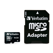 [VER-ACC-44082] Microsd Verbatim 16GB clase 10 con adaptador