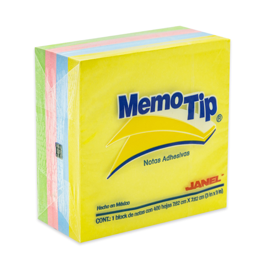 [JAN-PST-303196] Notas Adhesivas Memo Tip pastel 3x3 pulg1 block con 400 hojas
