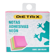 [DIE-PST-8747] Notas adhesivas Dietrix colores neón 7.5x 7.5 cm con 200 hojas