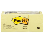 [P3M-PST-653LIC] Notas adhesivas Mod. 653 Post-it amarillas 1.5x2 pulgadas, 12 blocks con 100 hoj