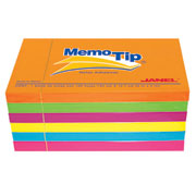 [JAN-PST-6560305] Notas adhesivas neon 7.62 x 12.7cm. Con 100 hojas