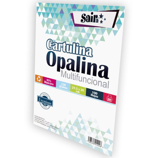 [SAJ-PAP-CAROPA] Papel Opalina blanca carta blancura 95%220gr SAJOR