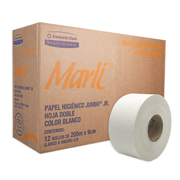 [LKC-HIGJR-90509] Papel higiénico blanco Marli, caja c/12 bobinas 200m jumbo jr mod 90509