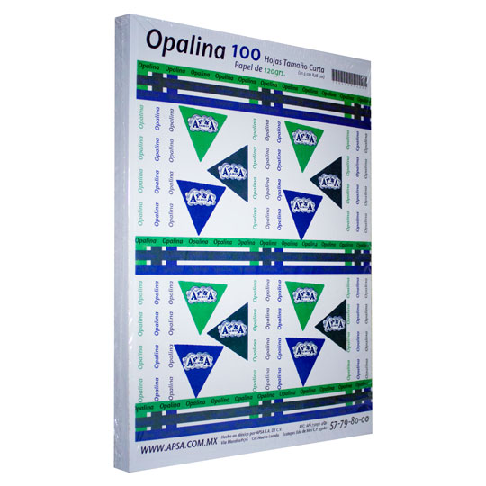 [APS-PAP-M401] Papel opalina blanca 90% blancura APSA tamaño carta 120 gramos paquete con 100 p