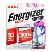 [ENE-PIL-E92BP4] Pila alcalina Energizer AAA blíster con 4 pzas