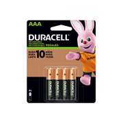 [DUR-PIL-RECAAA] Pila recargable Duracell AAA blíster con4 pzas