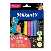 Plastilina Pelikan colores neón caja con10 barras colores surtidos