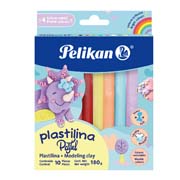 Plastilina Pelikan colores pastel caja con 10 barras colores surtidos