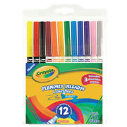 [CRA-PLU-580912] Plumones Crayola delgados lavables puntafina 12 piezas