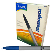 [AZO-MAR-3801AZC] Plumón extra fino Monopol 0.2 mm color azul caja con 12 pzas