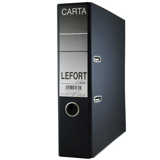 Registrador Lefort carta color negro.