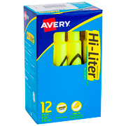 [AVE-MAR-C24000] Resaltador Hi-Liter amarillo 12 pieza VERY color amarillo fluorescente