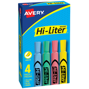 [AVE-MAR-17752] Resaltador Hi-Liter pastel 4 piezas AVERY colores surtidos pastel