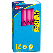 [AVE-MAR-23592] Resaltador Hi-Liter rosa 12 piezas AVERYcolor rosa tipo bolígrafo