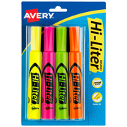 [AVE-MAR-24063] Resaltador Hi-Liter surtido 4 piezas AVERY colores surtidos fluorescentes