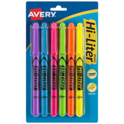 [AVE-MAR-23585] Resaltador Hi-Liter surtido 6 piezas AVERY colores fluorescentes tipo bolígrafo