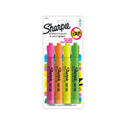 [BER-MAR-SHARES4] Resaltador Sharpie punta cincel 4 colores: rosa, naranja, amarillo y verde
