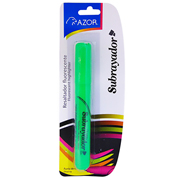 [AZO-MAR-2451VE] Resaltador de texto Subrayador punta cincel 6 mm color verde blíster