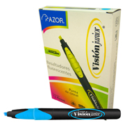 [AZO-MAR-2800AZ] Resaltador de texto Vision Jr. punta cincel 4 mm color azul caja con 12 pzas
