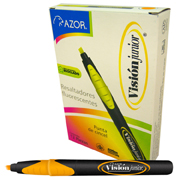[AZO-MAR-2800NA] Resaltador de texto Vision Jr. punta cincel 4 mm color naranja caja con 12 pzas
