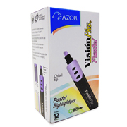 Resaltador de texto Vision Plus Pastel punta cincel 6 mm morado caja con 12 pzas