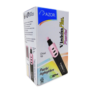 [AZO-MAR-2600RPC] Resaltador de texto Vision Plus Pastel punta cincel 6 mm rosa caja con 12 pzas