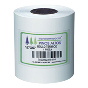 Rollo de papel térmico Pinos Altos 57 x 57 mm caja con 100 rollos a granel